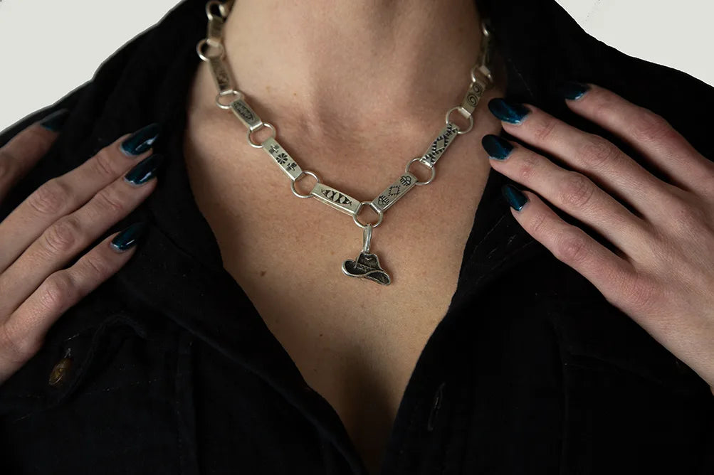 "Cowboy Hat" Charm Pendant with Turquoise image 5