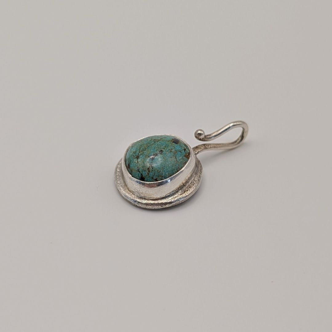 "Adobe Abundance" Sterling Silver Charm Pendant with Turquoise