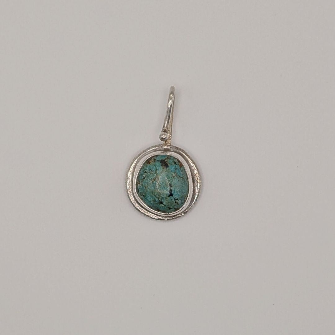 "Adobe Abundance" Sterling Silver Charm Pendant with Turquoise