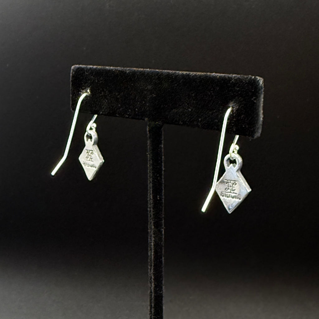Sterling Silver Geometric Diamond Earrings