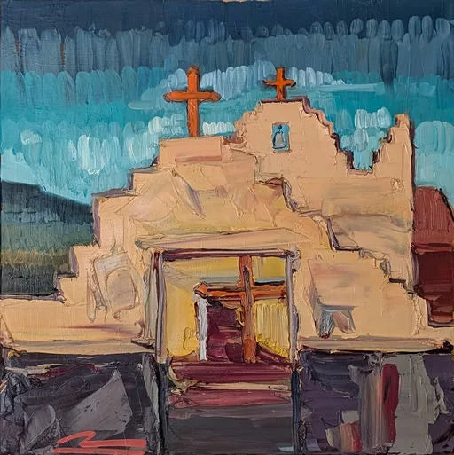 "Misatay Series No. 15" painting by Mateo Romero. Front view