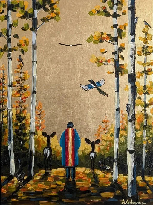 Season of Gratitude painting by Anthony Gchachu. Front view