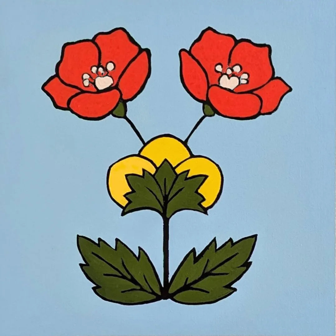 "This Is Native Land" painting by Del Curfman. Front view