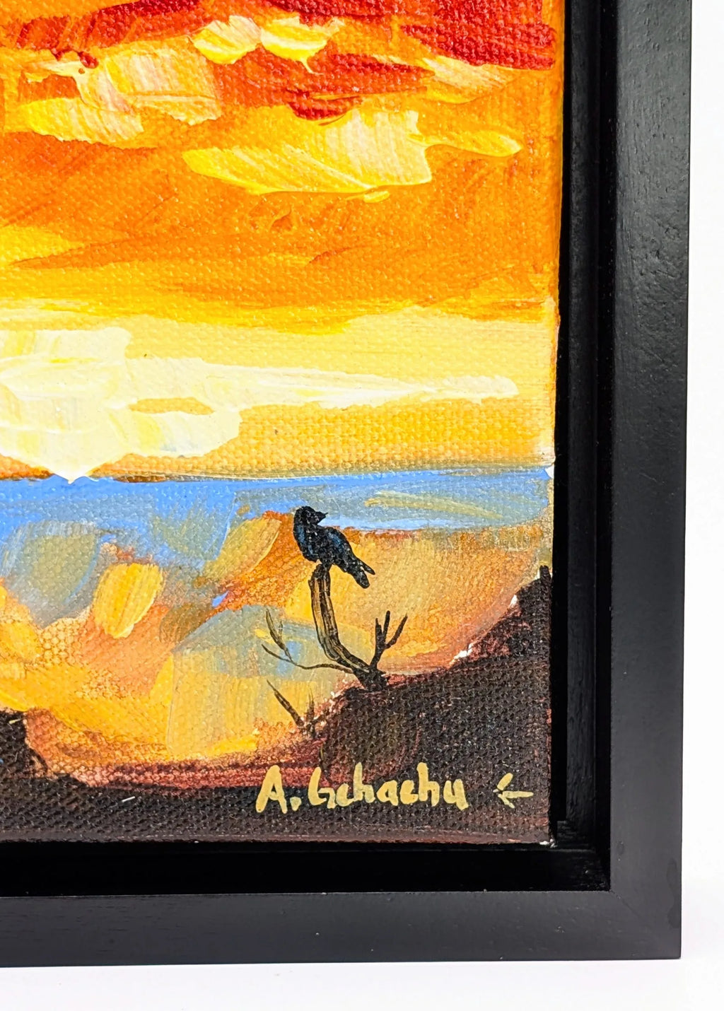 "Conversation with Raven" Original Painting by Anthony Gchachu image 3