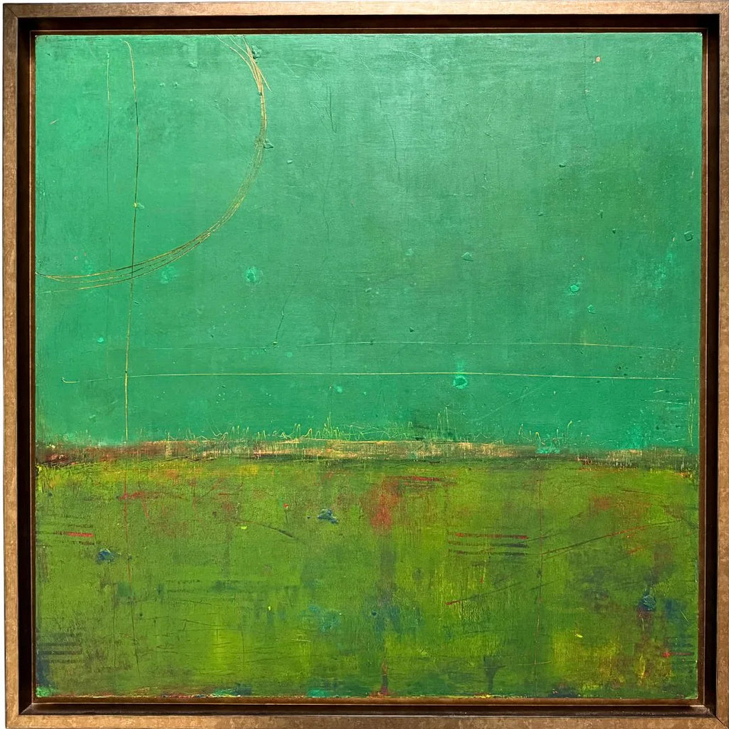 "Prairie Moon" painting by Carly Treece. Front view with frame